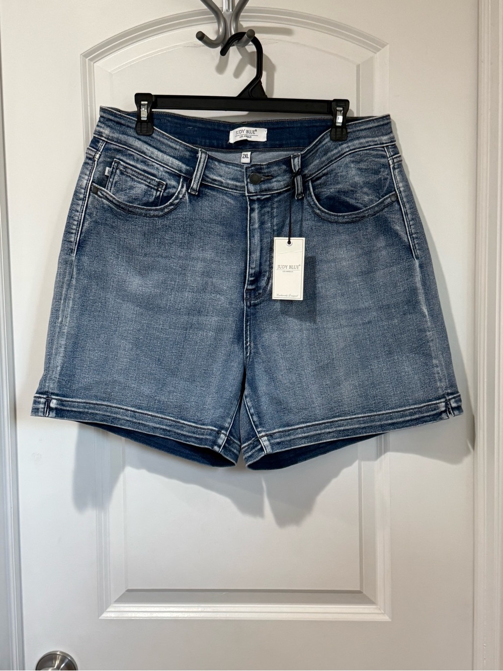 Judy Blue Faded Light Blue Denim Shorts